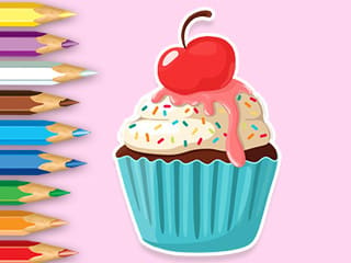 Coloring Book: Apple Cupcake