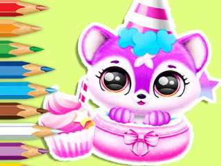 Coloring Book: Baby Fluff's Birthday