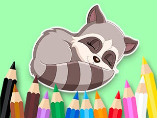 Coloring Book: Baby Raccoon