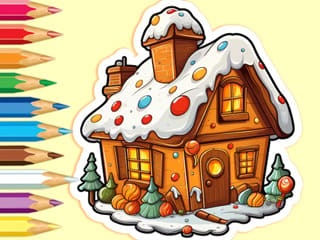 Coloring Book: Christmas Candy House