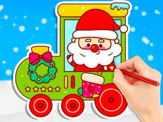 Coloring Book: Christmas Train