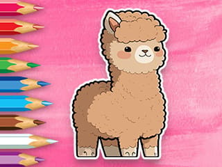 Coloring Book: Cute Alpaca