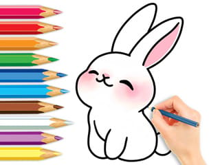 Coloring Book: Cute Rabbit