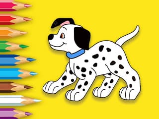 Coloring Book: Cute Spotted Dog