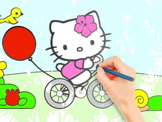 Coloring Book: Hello Kitty Cycling