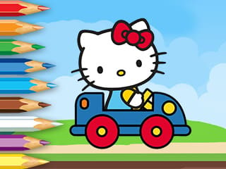 Hello Kitty Driving Car