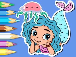 Coloring Book: Jellyfish Mermaid