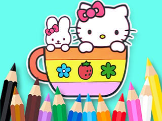 Coloring Book: Kitty Cup