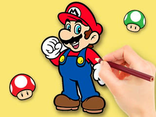 Coloring Book: Mario Holds Flower