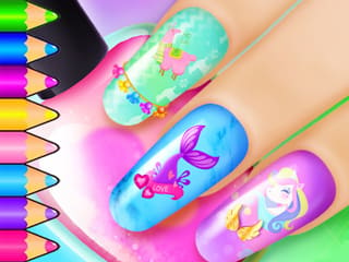 Coloring Book: Nail Art Salon