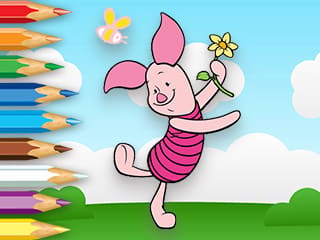 Piglet Holds Toy Windmill