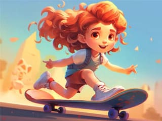 Riding Skateboard