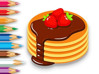 Coloring Book: Strawberry Pancake