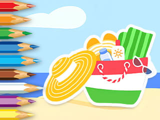 Coloring Book: Summer Beach Gear