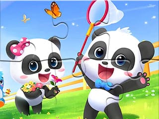 Jigsaw Puzzle: Baby Panda Spring Outing