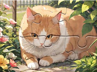 Jigsaw Puzzle: Cat Garden