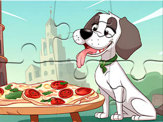 Dog Eating Pizza